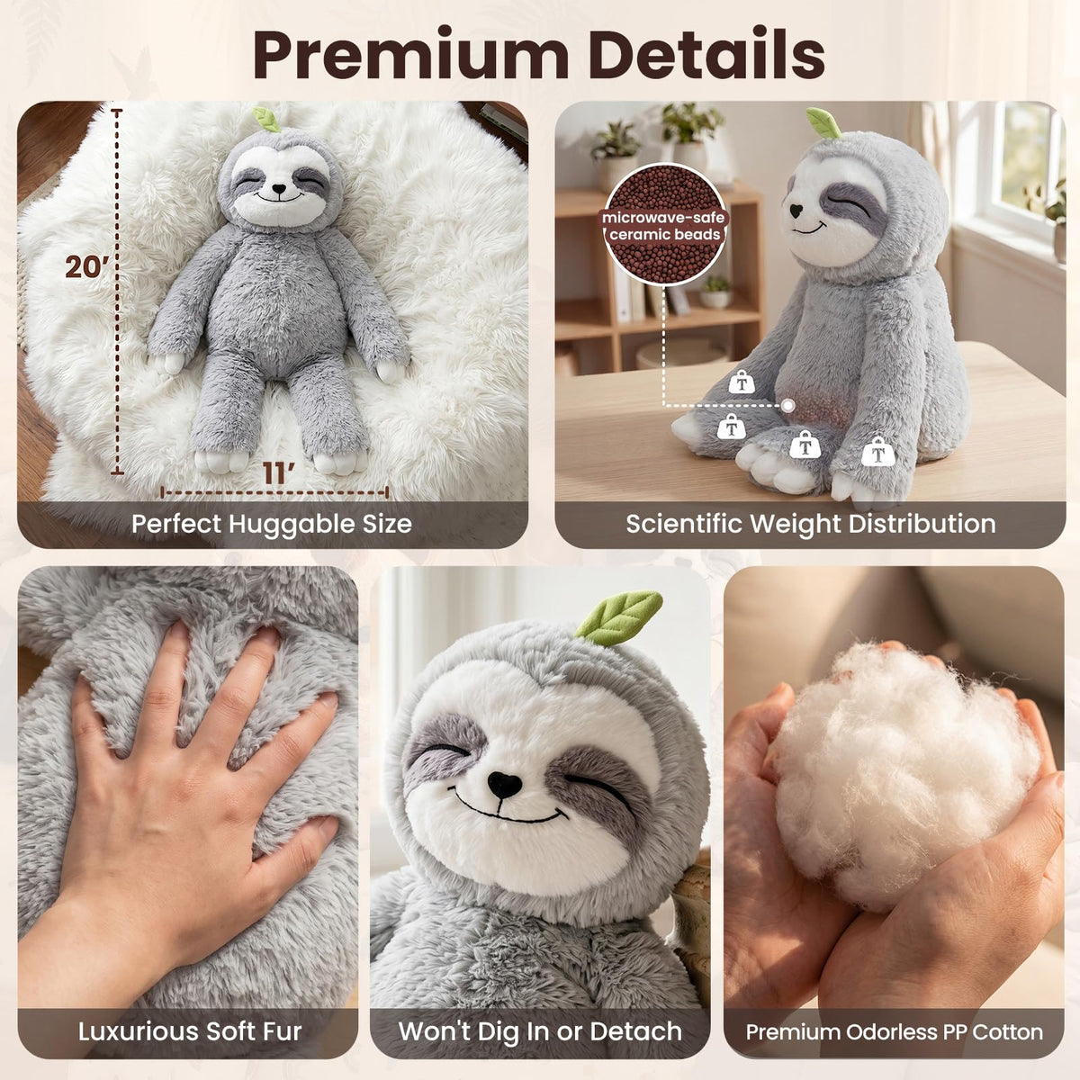 Coziqo Cozy Sloth — Heatable Weighted Comfort Plush