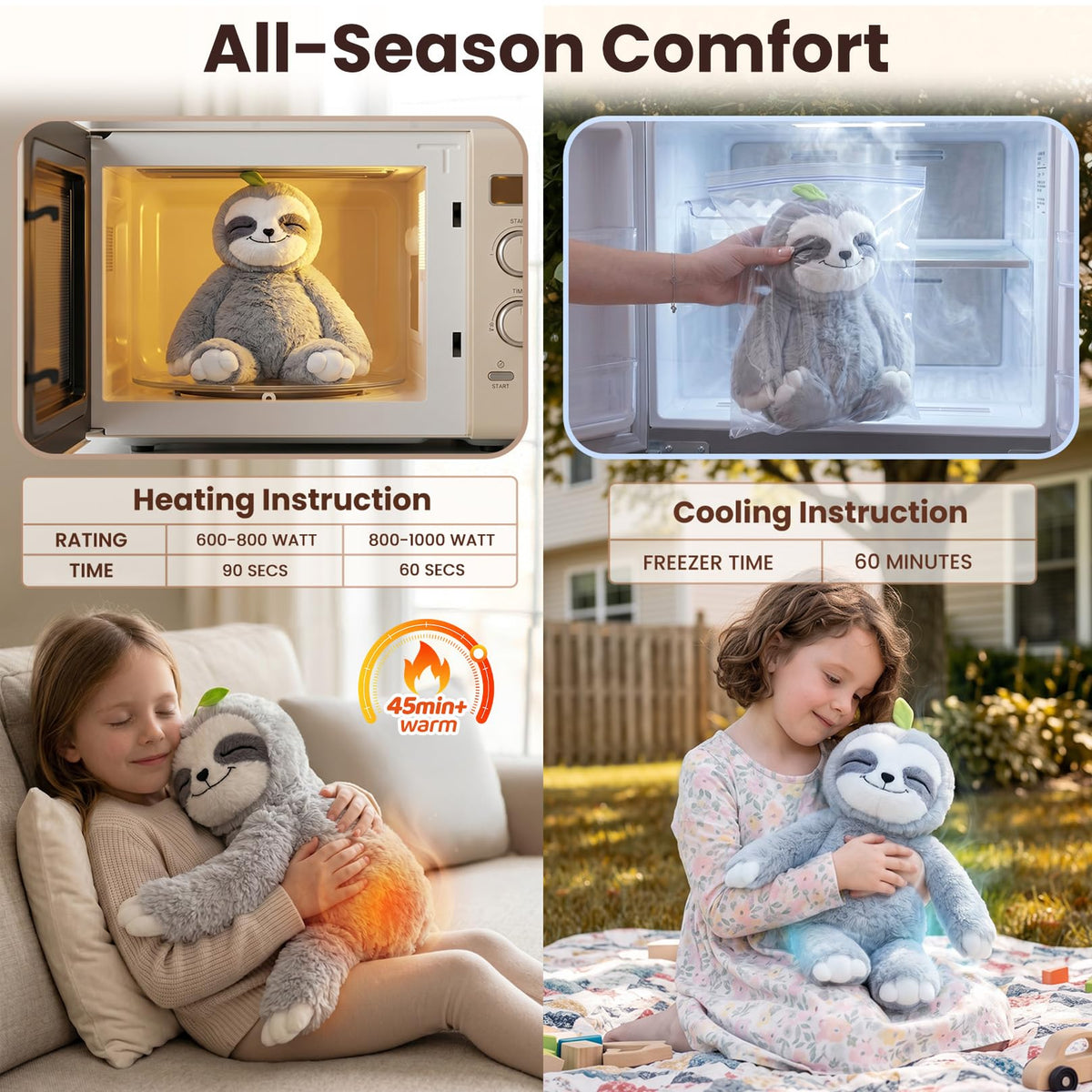 Coziqo Cozy Sloth — Heatable Weighted Comfort Plush